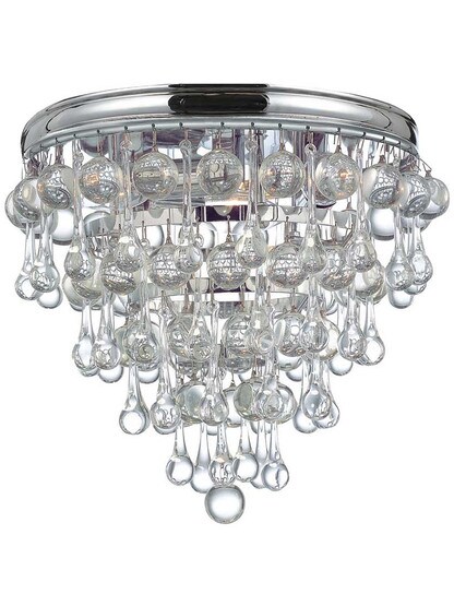Calypso Flush Mount Ceiling Light in Polished Chrome.